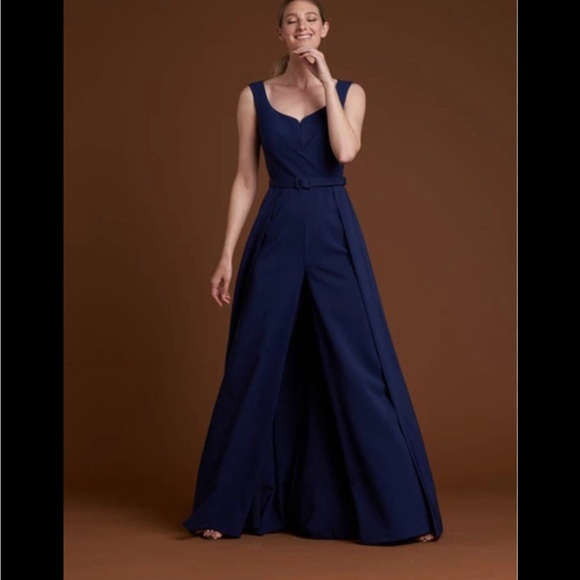 NWT Kay Unger Navy blue Jumpsuit size 4 - Picture 1 of 10